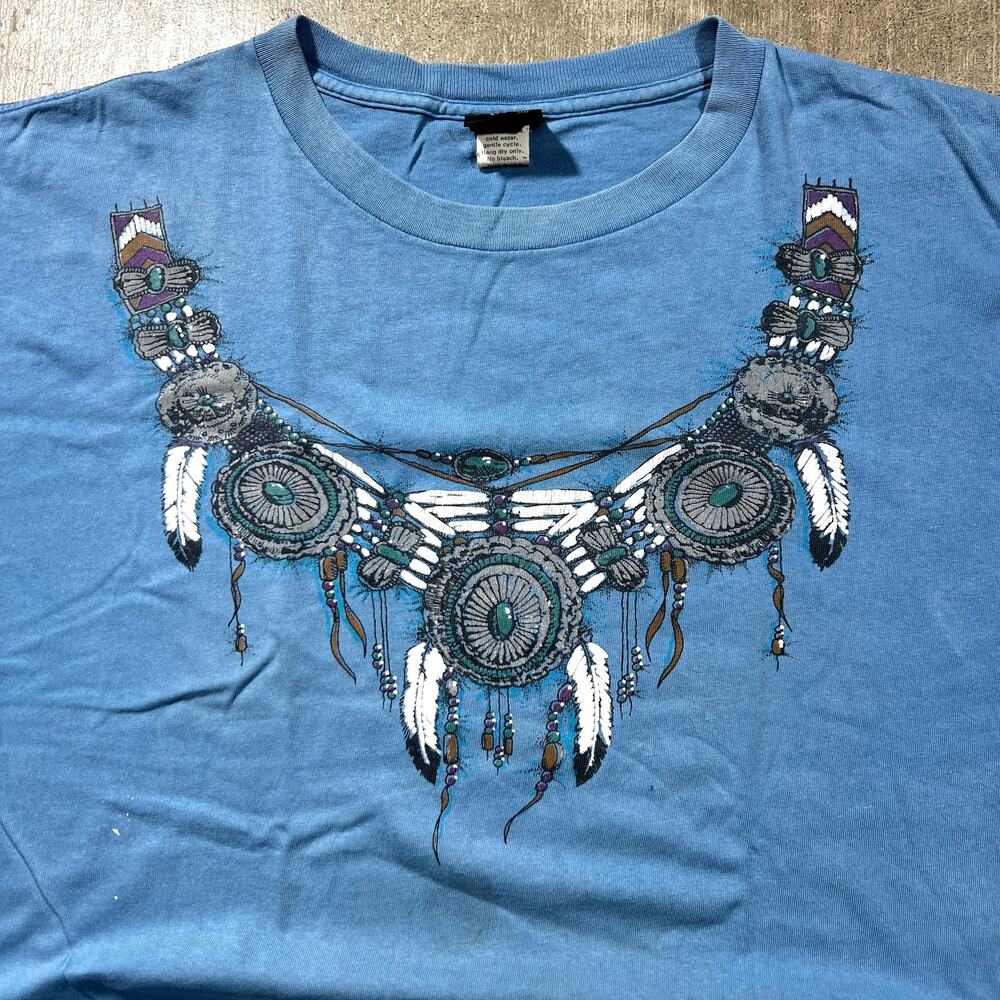 Vintage 90s Diamond Dust Dreamcatcher T-Shirt Blue  XL